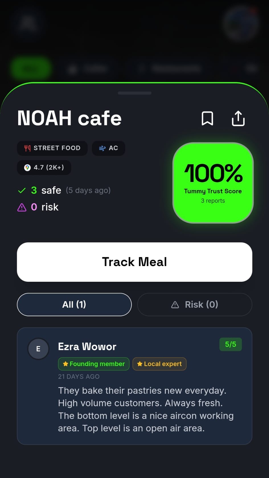 Traveller check-in screen